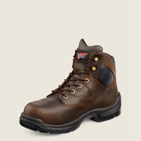 Red Wing Mens Safety Boots - Flexbond - 6-inch Toe Metguard - Brown - RZH257490